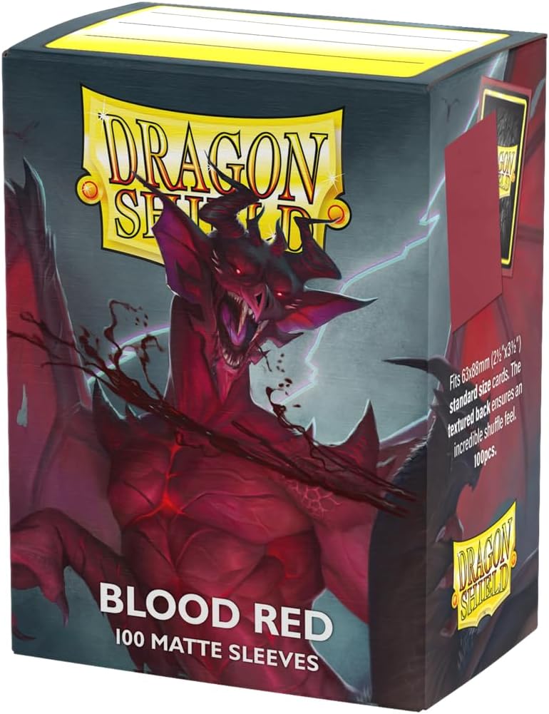 Dragon Shield Matte Standard Size Sleeves - Blood Red (100-Pack)