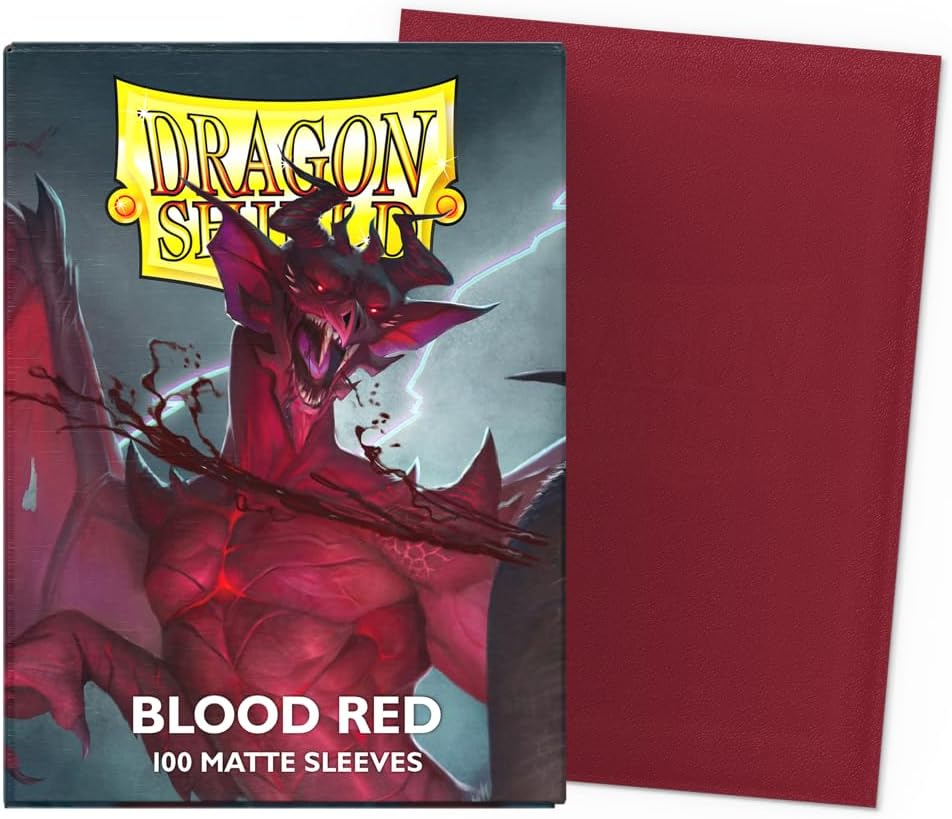 Dragon Shield Matte Standard Size Sleeves - Blood Red (100-Pack)