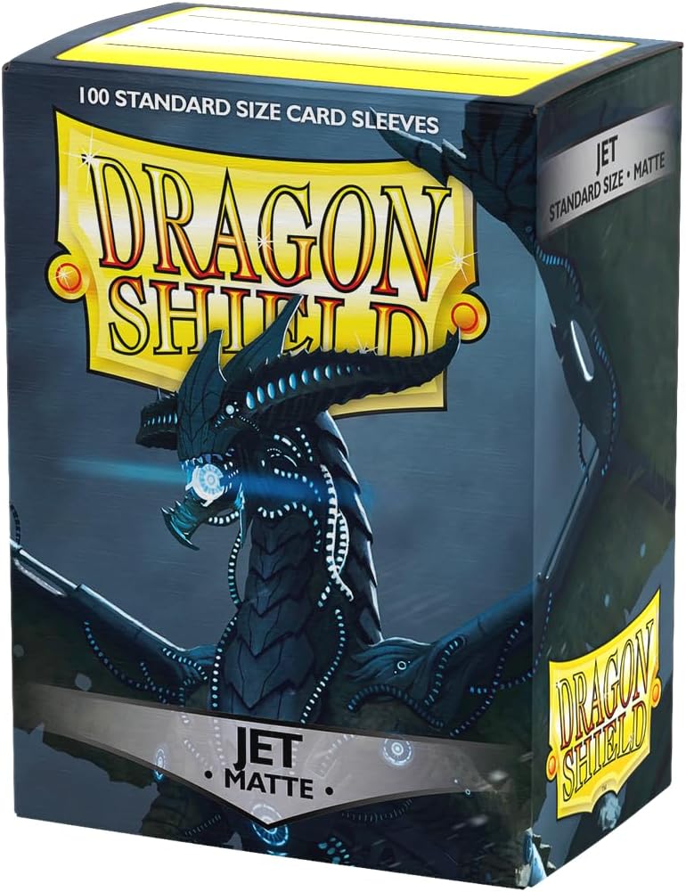 Dragon Shield Matte Standard Size Sleeves - Jet Black (100-Pack)
