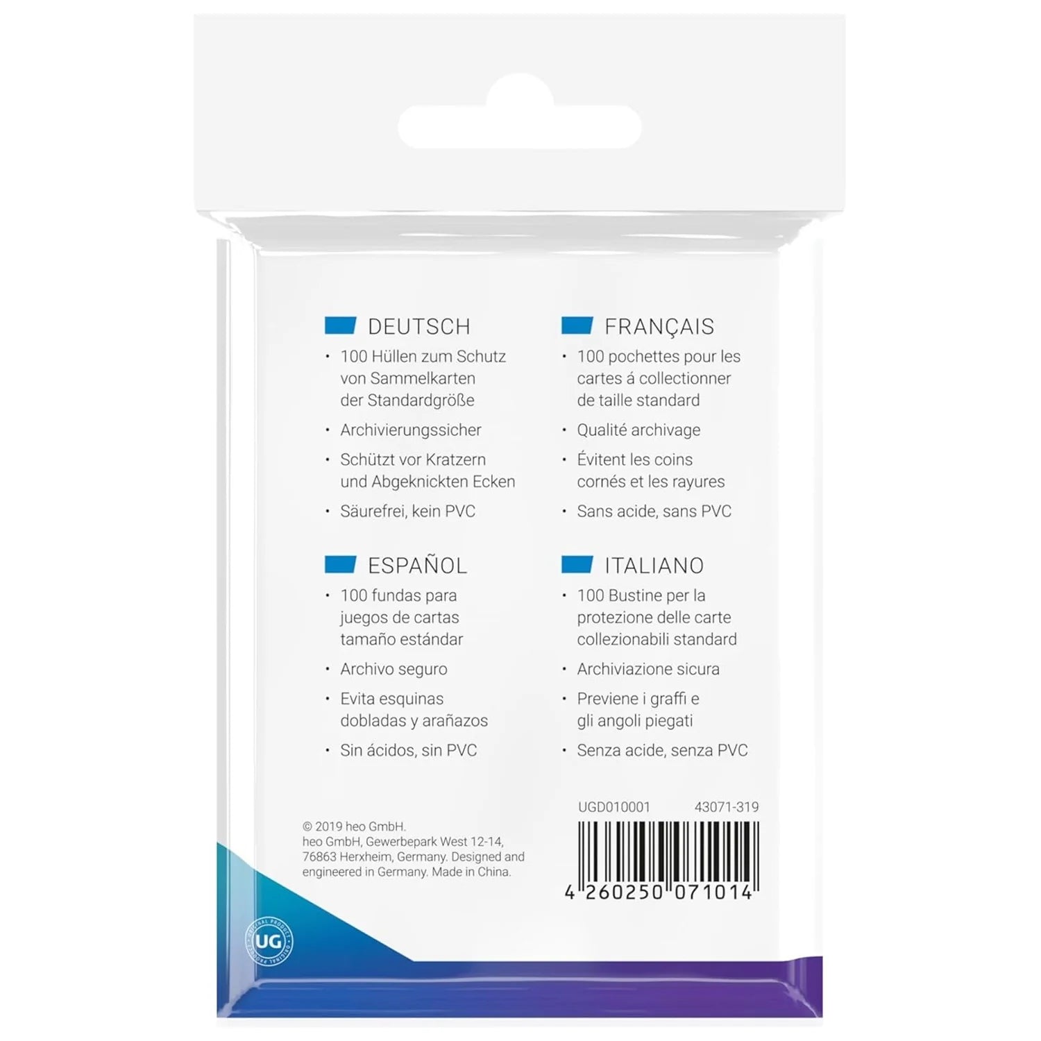 Ultimate Guard Standard Size Soft Sleeves (100-Pack - Clear)